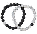 Black & White Lava Bead Bracelet