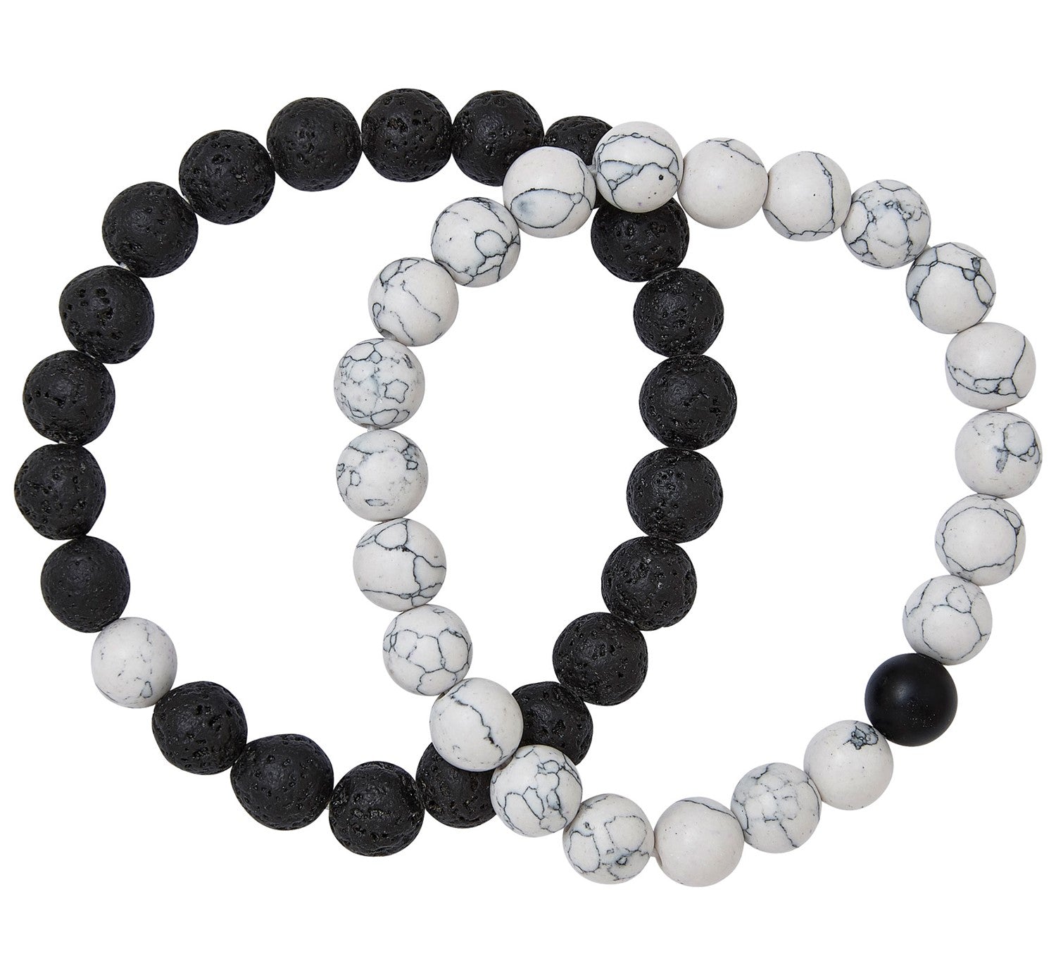 Black & White Lava Bead Bracelet